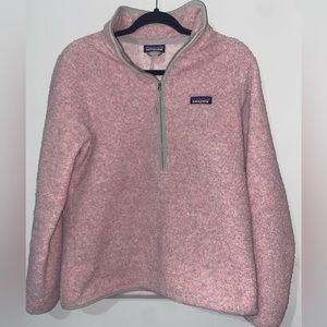 Patagonia Pink Half-Zip Fleece Pullover. Size M